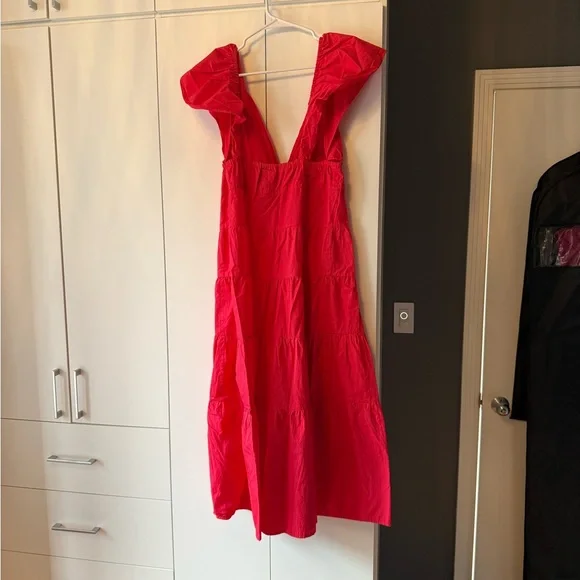 O.P.T. Fallen Maxi Cotton Dress in Red-Pink - Picture 4 of 8
